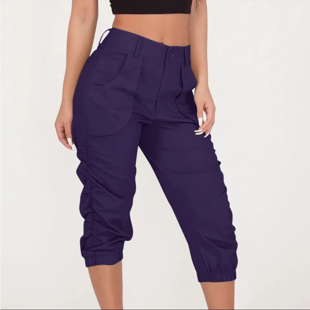 Capris woman pants dark purple size S